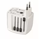 Adaptor universal cu 2 poli, Everestus, 2601E14505, Plastic, Alb