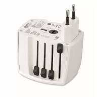   Adaptor universal cu 2 poli, Everestus, 2601E14505, Plastic, Alb