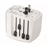   Adaptor universal cu 2 poli, Everestus, 2601E14505, Plastic, Alb