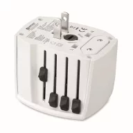   Adaptor universal cu 2 poli, Everestus, 2601E14505, Plastic, Alb