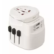   Adaptor universal cu 3 poli, Everestus, 2601E14506, Plastic, Alb