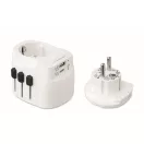 Adaptor universal cu 3 poli, Everestus, 2601E14506, Plastic, Alb
