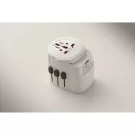   Adaptor universal cu 3 poli, Everestus, 2601E14506, Plastic, Alb