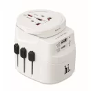 Adaptor universal cu 3 poli, Everestus, 2601E14506, Plastic, Alb