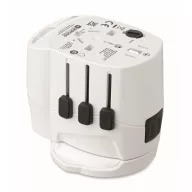   Adaptor universal cu 3 poli, Everestus, 2601E14506, Plastic, Alb