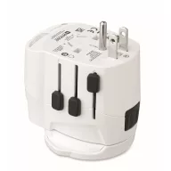   Adaptor universal cu 3 poli, Everestus, 2601E14506, Plastic, Alb