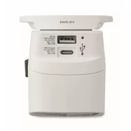   Adaptor universal cu 3 poli, Everestus, 2601E14506, Plastic, Alb