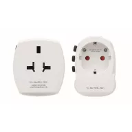   Adaptor universal cu 3 poli, Everestus, 2601E14506, Plastic, Alb