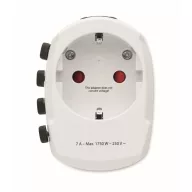   Adaptor universal cu 3 poli, Everestus, 2601E14507, Plastic, Alb