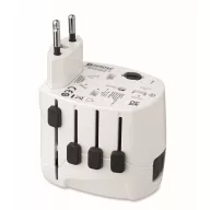   Adaptor universal cu 3 poli, Everestus, 2601E14507, Plastic, Alb