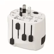   Adaptor universal cu 3 poli, Everestus, 2601E14507, Plastic, Alb