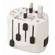   Adaptor universal cu 3 poli, Everestus, 2601E14507, Plastic, Alb