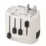  Adaptor universal cu 3 poli, Everestus, 2601E14507, Plastic, Alb