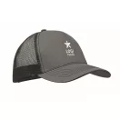 Sapca trucker cu 5 panouri, Everestus, 2601E14467, 21x16x11.5 cm, Bumbac, Gri piatra