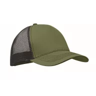   Sapca trucker cu 5 panouri, Everestus, 2601E14469, 21x16x11.5 cm, Bumbac, Verde militar