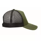 Sapca trucker cu 5 panouri, Everestus, 2601E14469, 21x16x11.5 cm, Bumbac, Verde militar