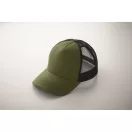 Sapca trucker cu 5 panouri, Everestus, 2601E14469, 21x16x11.5 cm, Bumbac, Verde militar