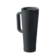   Cana de voiaj, Everestus, 2610E18476, 700 ml, Ø10x25 cm, Otel inoxidabil, Negru