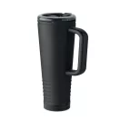 Cana de voiaj, Everestus, 2610E18476, 700 ml, Ø10x25 cm, Otel inoxidabil, Negru