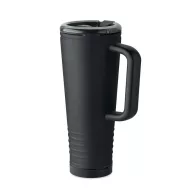   Cana de voiaj, Everestus, 2610E18476, 700 ml, Ø10x25 cm, Otel inoxidabil, Negru