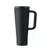   Cana de voiaj, Everestus, 2610E18476, 700 ml, Ø10x25 cm, Otel inoxidabil, Negru