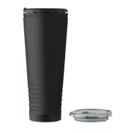   Cana de voiaj, Everestus, 2610E18476, 700 ml, Ø10x25 cm, Otel inoxidabil, Negru