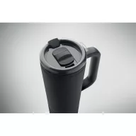  Cana de voiaj, Everestus, 2610E18476, 700 ml, Ø10x25 cm, Otel inoxidabil, Negru
