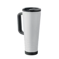   Cana de voiaj, Everestus, 2610E18473, 700 ml, Ø10x25 cm, Otel inoxidabil, Alb