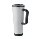 Cana de voiaj, Everestus, 2610E18473, 700 ml, Ø10x25 cm, Otel inoxidabil, Alb