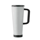 Cana de voiaj, Everestus, 2610E18473, 700 ml, Ø10x25 cm, Otel inoxidabil, Alb