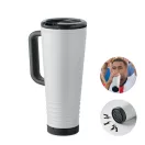 Cana de voiaj, Everestus, 2610E18473, 700 ml, Ø10x25 cm, Otel inoxidabil, Alb