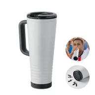   Cana de voiaj, Everestus, 2610E18473, 700 ml, Ø10x25 cm, Otel inoxidabil, Alb