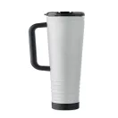 Cana de voiaj, Everestus, 2610E18473, 700 ml, Ø10x25 cm, Otel inoxidabil, Alb