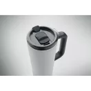 Cana de voiaj, Everestus, 2610E18473, 700 ml, Ø10x25 cm, Otel inoxidabil, Alb
