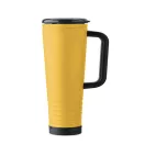 Cana de voiaj, Everestus, 2610E18475, 700 ml, Ø10x25 cm, Otel inoxidabil, Galben