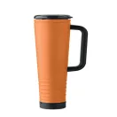 Cana de voiaj, Everestus, 2610E18477, 700 ml, Ø10x25 cm, Otel inoxidabil, Portocaliu
