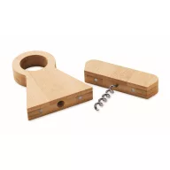   Suport sticla cu desfacator, Everestus, 2610E17955, 9.5x13.5x1.8 cm, Bambus, Natur