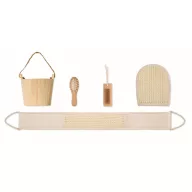   Set cadou pentru baie, Everestus, 2610E18538, 12.5x13x11.8 cm, Lemn, Poliester, Natur