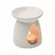   Set arzator aroma de vanilie, Everestus, 2610E17947, 8.3x9.2 cm, Ceramica, Alb