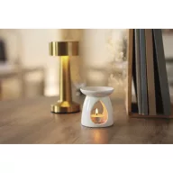   Set arzator aroma de vanilie, Everestus, 2610E17947, 8.3x9.2 cm, Ceramica, Alb