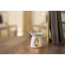 Set arzator aroma de vanilie, Everestus, 2610E17947, 8.3x9.2 cm, Ceramica, Alb