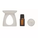 Set arzator aroma de vanilie, Everestus, 2610E17947, 8.3x9.2 cm, Ceramica, Alb