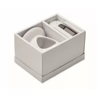   Set arzator aroma de vanilie, Everestus, 2610E17947, 8.3x9.2 cm, Ceramica, Alb