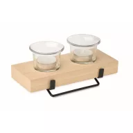   Suport lumanare, Everestus, 2610E17558, 19x7.8x2.5 cm, Lemn, Natur
