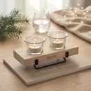 Suport lumanare, Everestus, 2610E17558, 19x7.8x2.5 cm, Lemn, Natur