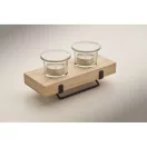 Suport lumanare, Everestus, 2610E17558, 19x7.8x2.5 cm, Lemn, Natur