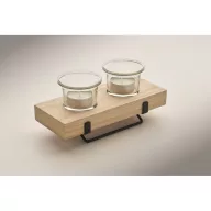   Suport lumanare, Everestus, 2610E17558, 19x7.8x2.5 cm, Lemn, Natur