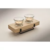   Suport lumanare, Everestus, 2610E17558, 19x7.8x2.5 cm, Lemn, Natur