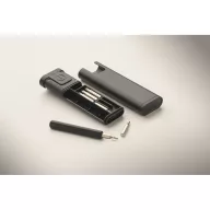  Lanterna COB cu set surubelnite, Everestus, 2610E18564, 10.6x3.3x1.85 cm, Aluminiu, Negru