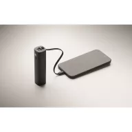   Powerbank Everestus, 2610E18003, 5000 mAh, 20 W, USB-A, USB-C, 2.8x2.8x18.5 cm, Aluminiu, Negru